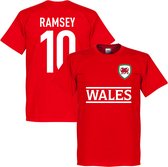 Wales Ramsey 10 Team T-Shirt - Rood - XL