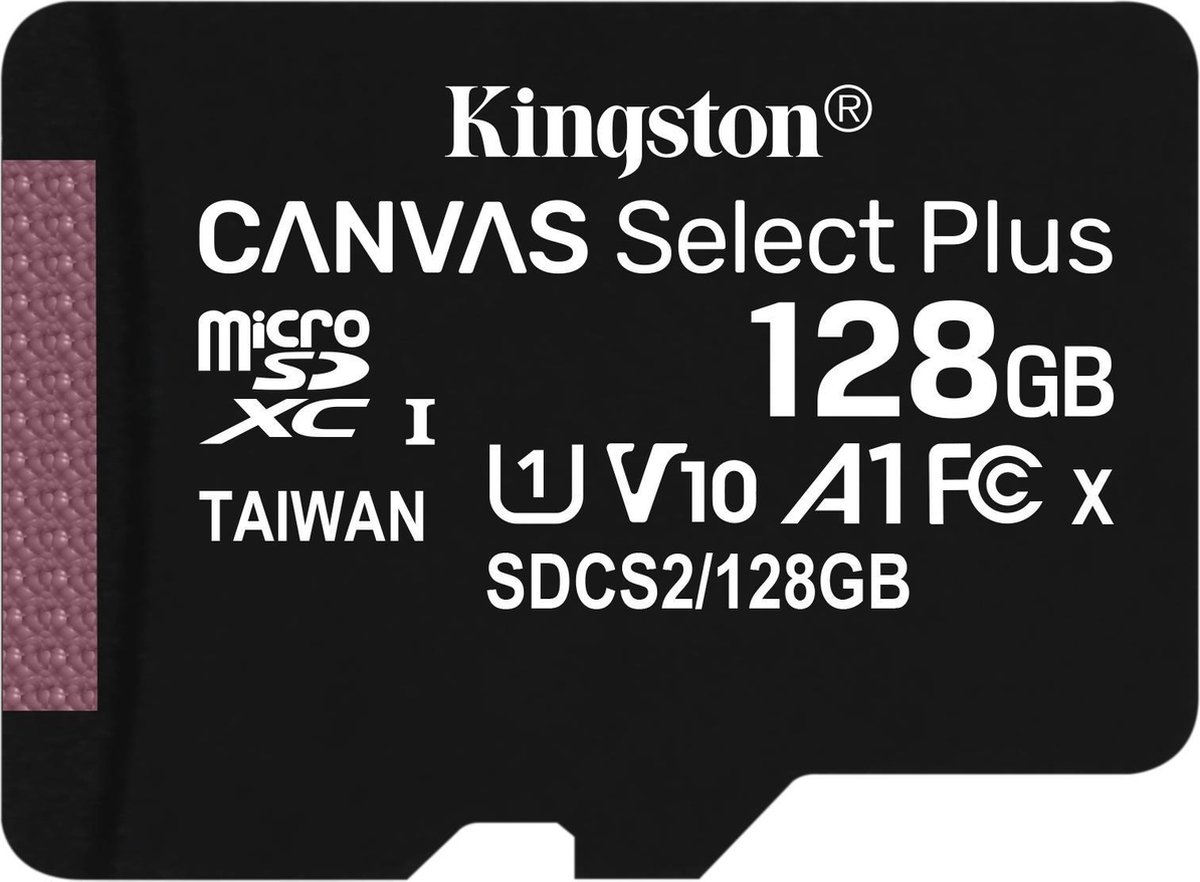 Kingston Canvas Select Plus microSD Card 10 UHS-I - 128GB - inclusief SD adapter