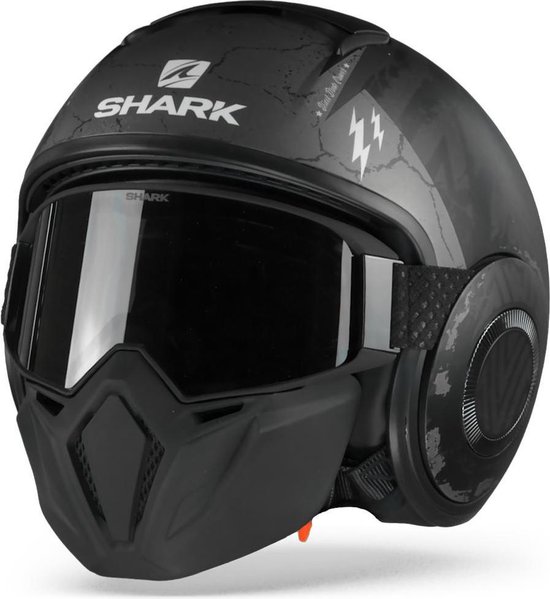 Casque de sport Shark Helmets Casque moto jet Street Drak - Noir mat