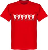 Liverpool 6 Times European Trophy T-shirt - Rood - XXL