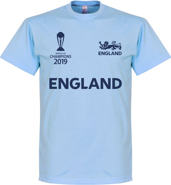 Engeland Cricket WK 2019 Winnaars T-shirt - Lichtblauw - XXL