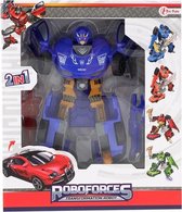 Toi Toys Transformerende Robot in Raceauto Blauw