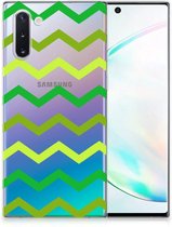 Geschikt voor Samsung Galaxy Note 10 TPU bumper Zigzag Groen