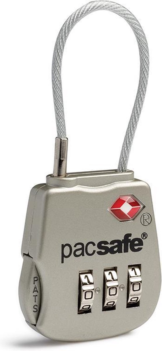 Pacsafe Prosafe 800-TSA kofferslot 3 cijferig-Reisslot-Bagageslot-USA bagageslot-Zilver (Silver)