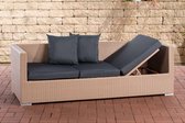 Clp Solano - Loungebank - 1,25 mm Poly rotan - Zand Grijs