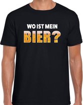 Oktoberfest Wo ist mein bier drank fun t-shirt zwart voor heren - bier drink shirt kleding L