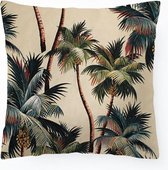 Kussens - kussenhoes Vintage California Palmtrees - met rits - ibiza stijl - eenzijdige print - exclusief binnenkussen - palmbomen