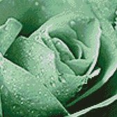 Mix & Match Borduurpatroon Dark Sea Green Rose