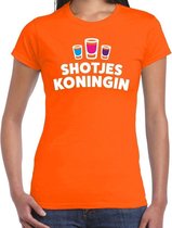 Koningsdag t-shirt Shotjes Koningin oranje voor dames - Kingsday shirt / kleding S