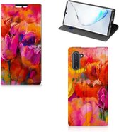 Bookcase Geschikt voor Samsung Galaxy Note 10 Tulpen