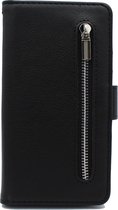 Samsung Galaxy S9 Plus Hoesje - Luxe Kunstlederen Portemonnee Book Case met Rits - Zwart