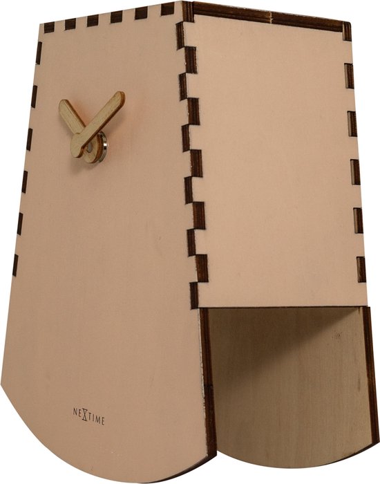 Tafelklok NeXtime Rocky 19.5x18x8.8 cm hout zalm NE-5207RZ