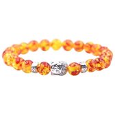 Fako Bijoux® - Buddha Armband - Acryl - Deluxe - Geel/Rood