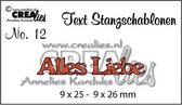 Crealies Snijmal Duitse tekst no.12 Alles Liebe