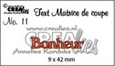 Crealies Snijmal Franse tekst no.11 Bonheur