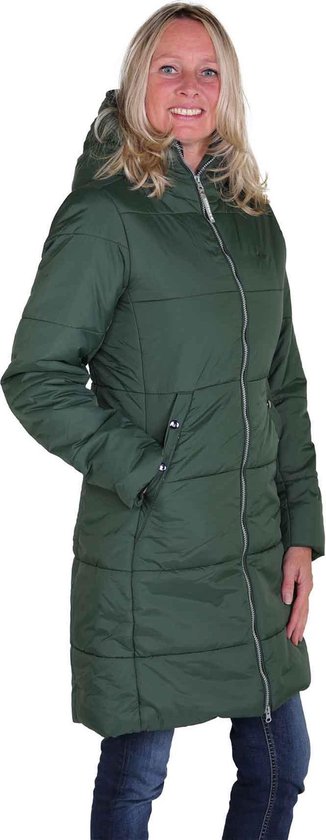 BJØRNSON FIA Winterparka Dames - Winddicht - Waterafstotend - Gewatteerd Gevoerd - Capuchon - Warm - Outdoor Damesjas - Winterjas - Maat 48 - Groen - BJØRNSON