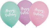AMSCAN - 6 latex pastel happy birthday ballonnen - Decoratie > Ballonnen
