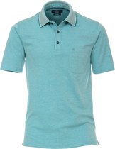 Casa Moda - Polo Stretch Melange Turquoise - Regular-fit - Heren Poloshirt Maat L