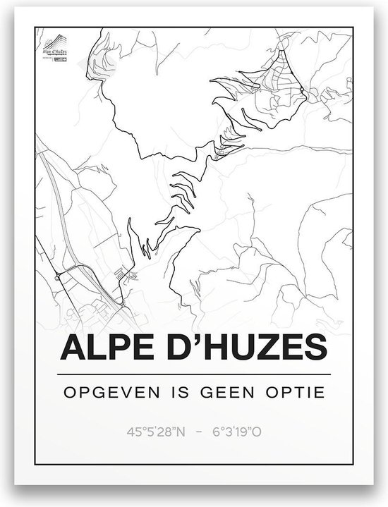 Poster/plattegrond ALPE D'HUZES - A4