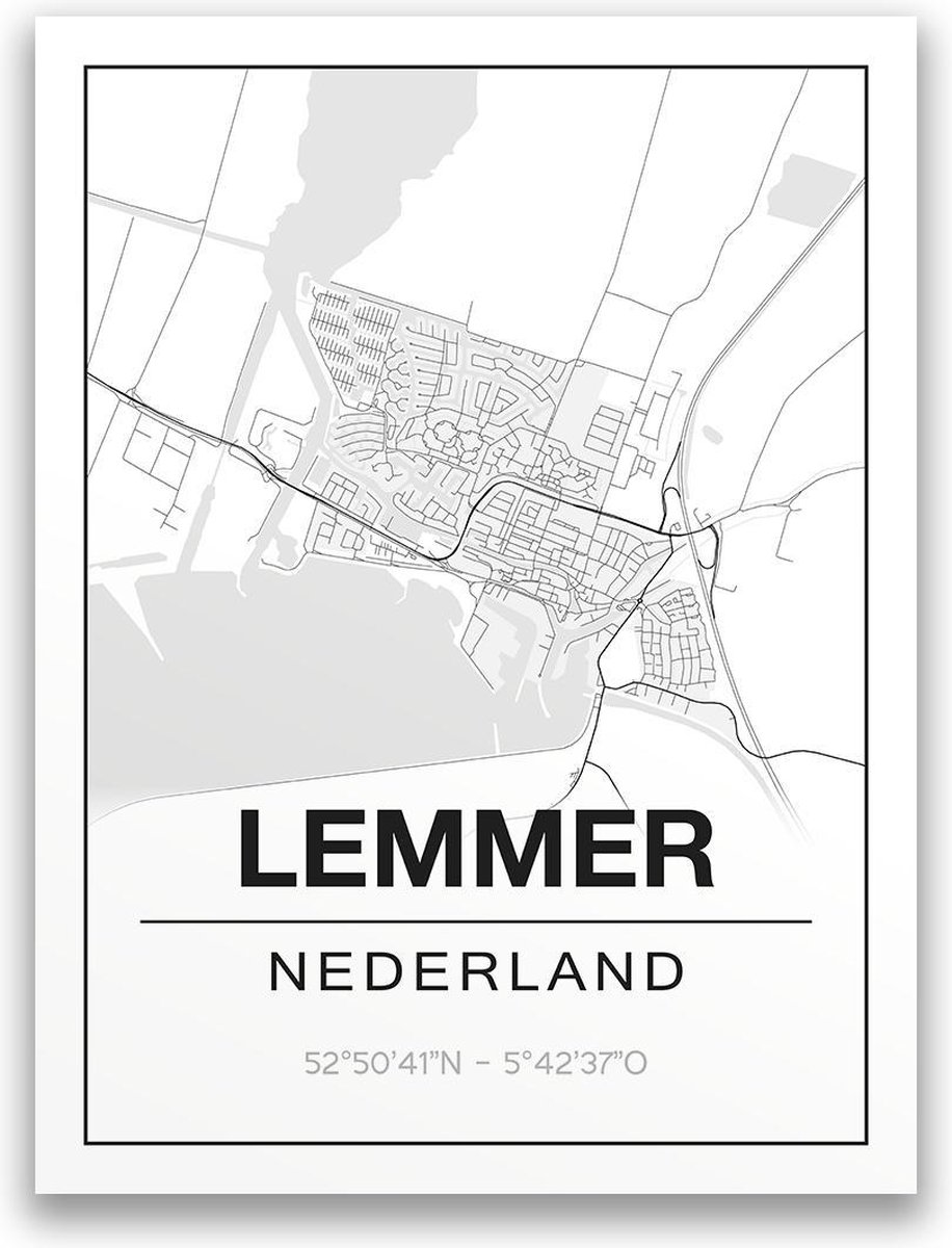 Poster/plattegrond LEMMER A4