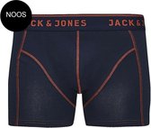JACK & JONES Jacsimple trunks (1-pack) - heren boxer normale lengte - blauw met oranje stiksels - Maat: L