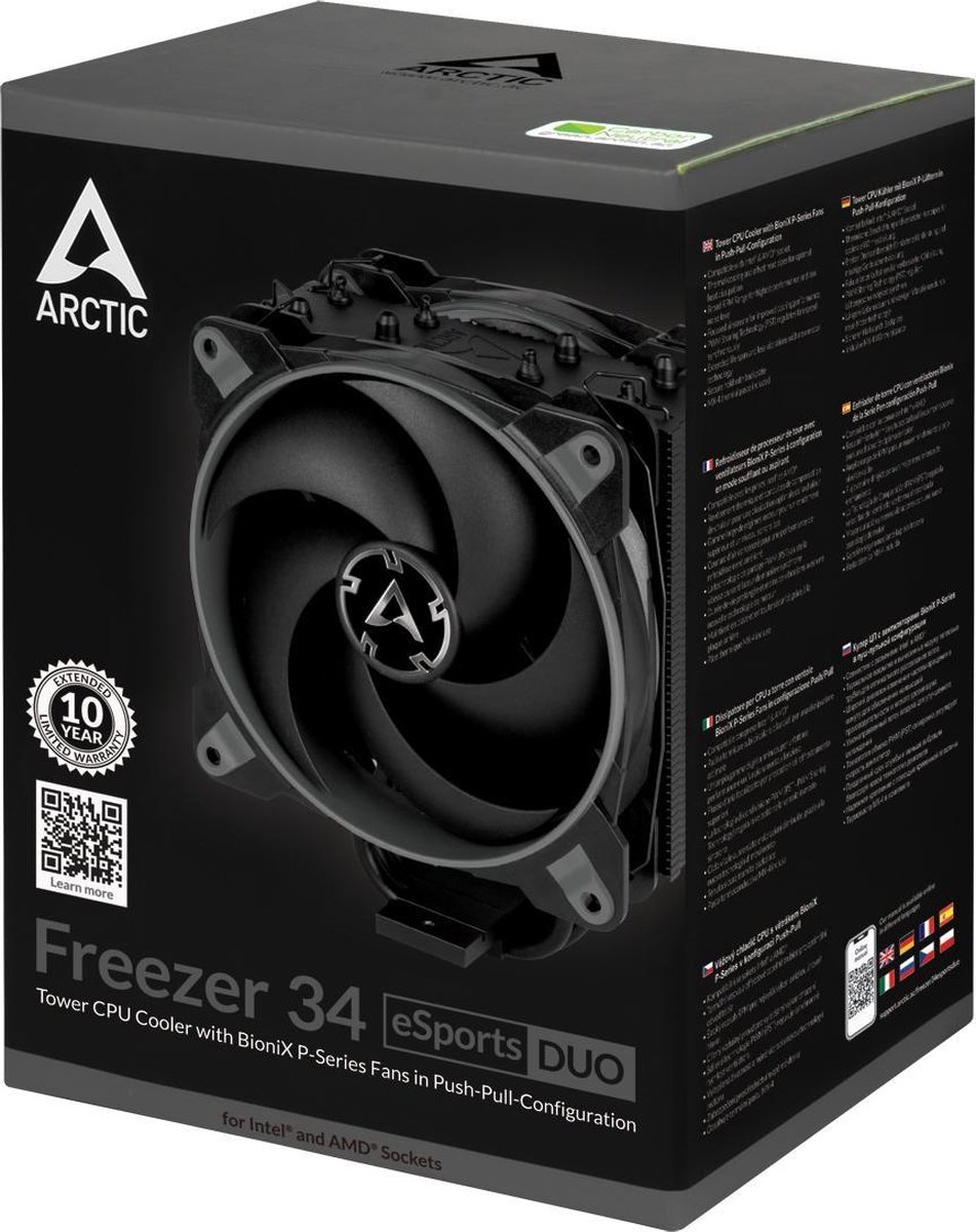Arctic Freezer 34 Esports Duo Processor Koeler 12 Cm Zwart, Grijs - afbeelding 9