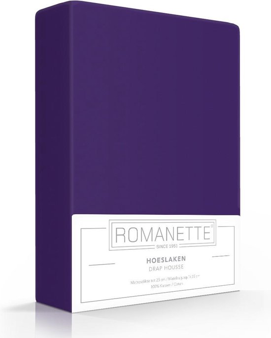 Drap-housse Romanette Standard - Format: 180 x 200 - Coton - Violet - Romanette - Format: 180 x 200