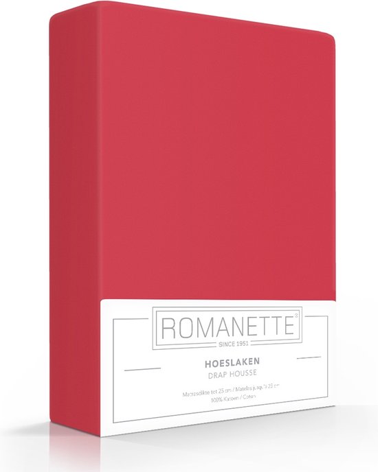 Luxe Verkoelend Hoeslaken - Rood - 160x200 cm - Katoen - Romanette