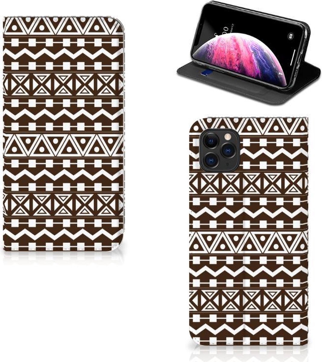 iPhone 11 Pro Max Hoesje met Magneet Aztec Bruin op Prijzenvolger.com
