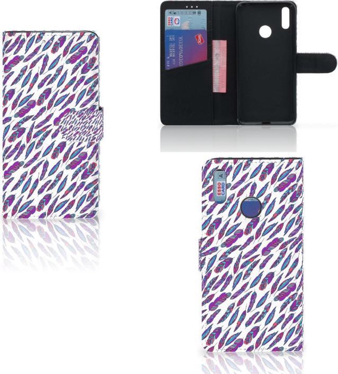 Huawei Y7 (2019) Telefoon Hoesje Feathers Color