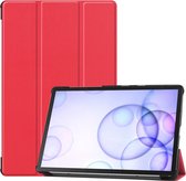 Tri-Fold Book Case met Wake/Sleep - Geschikt voor Samsung Galaxy Tab S6 Hoesje - Rood
