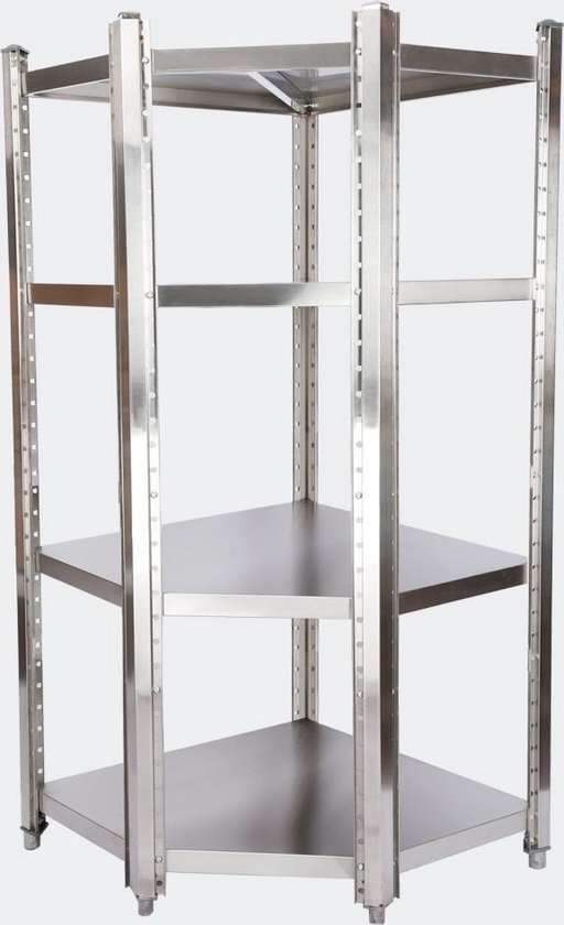 Bol Com Stainless Steel Shelf 85x85x155cm 4 Shelves Shelf Gastro Kitchen Shelf
