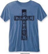 Black Sabbath Heren Tshirt -L- Vintage Cross Blauw