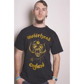 Motorhead - England Classic Gold Heren T-shirt - M - Zwart