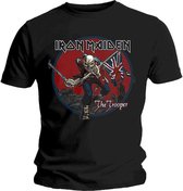 Iron Maiden Hommes Tshirt -L- Trooper Rouge Ciel Zwart