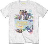 The Beatles Heren Tshirt -M- Yellow Submarine Vintage Movie Poster Wit