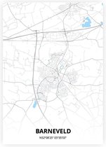 Barneveld plattegrond - A2 poster - Zwart blauwe stijl