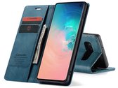 Samsung Galaxy S10 Bookcase hoesje - CaseMe - Effen Blauw - Kunstleer