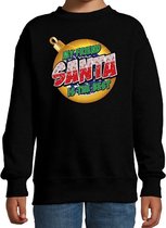Foute kersttrui / sweater My friend Santa is the best zwart voor kinderen - kerstkleding / christmas outfit 3-4 jaar (98/104)