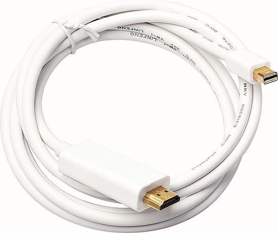 4K Mini Displayport (Thunderbolt) Naar HDMI 2.0 Kabel / Adapter / Converter Mini Display Port To HDMI (Male) Voor Apple / Mac / Macbook - 1,8 meter - AA Commerce