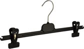 De Kledinghanger Gigant - 10 x Rok / broekhanger kunststof zwart met anti-slip knijpers, 40 cm