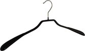 De Kledinghanger Gigant - 10 x Mantel / kostuumhanger metaal met schouderverbreding en zwarte anti-slip coating, 46 cm