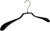 De Kledinghanger Gigant - 50 x Mantel / kostuumhanger metaal met schouderverbreding en zwarte anti-slip coating, 40 cm