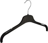 De Kledinghanger Gigant - 30 x Blouse / shirthanger kunststof zwart met rokinkepingen, 38 cm