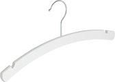 De Kledinghanger Gigant - 10 x Kinderhanger beukenhout wit gelakt met rokinkepingen, 34 cm