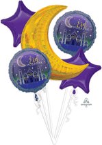 Amscan Folieballonnenboeket "eid Mubarak" Suikerfeest 5 Stuks