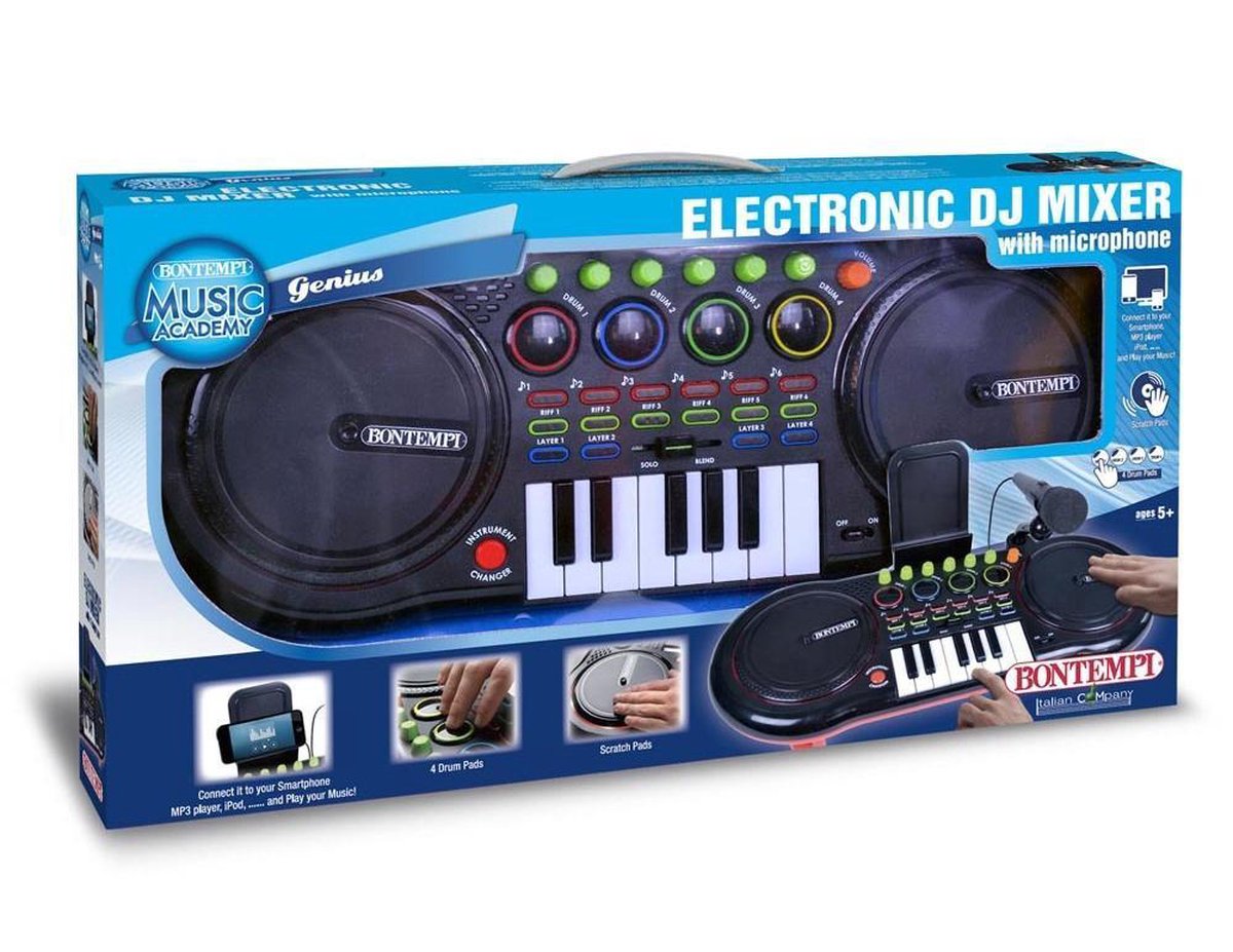 Clavier DJ Mixer 13 touches avec microphone Bontempi - Table de mixage  enfant - Jouet musical