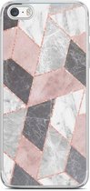 iPhone 5/5S/SE siliconen hoesje - Stone grid