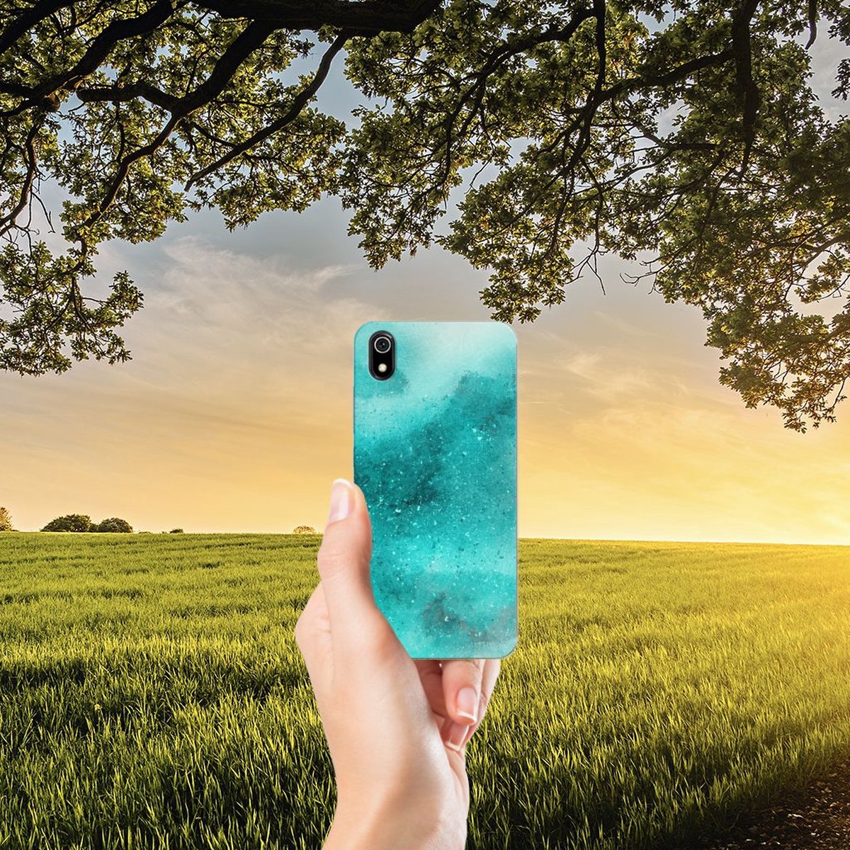 Back Cover voor Hoesje maken Xiaomi Redmi 7A Painting Blue