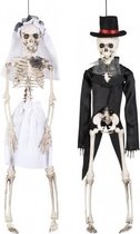 Halloween - Decoratief horror skelet bruid en bruidegom poppen 41 cm - Halloween versiering